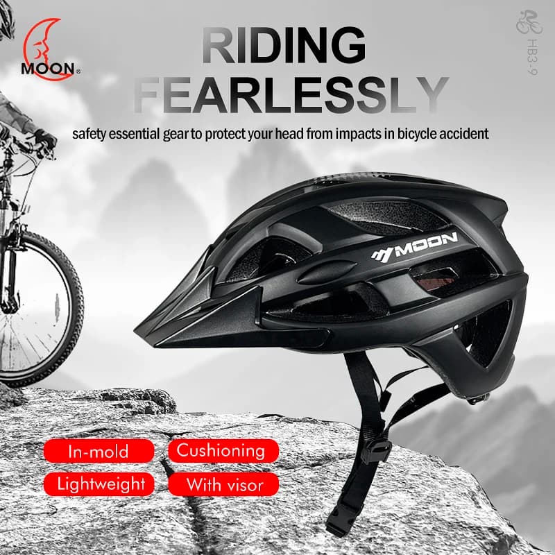 Moon Road mountain bike helmet, lightweight MTB cycling for adults and young people, adjustable outdoor racing, riding bicycle helmet
