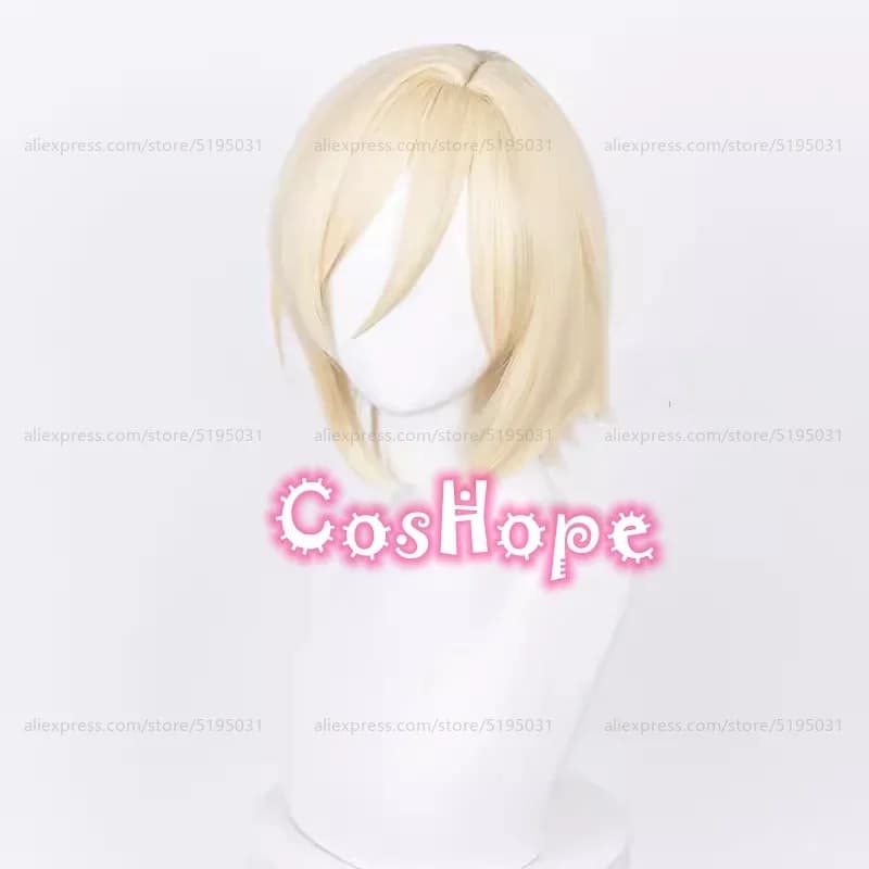 c;4\g,6'h.9/c;4\g,6'h.9/Tenshouin Eichi 35cm Short Milky Golden Wig Anime Cosplay Wigs Heat Resistant Synthe6'h\3,g'6'h\3,g'8/b'