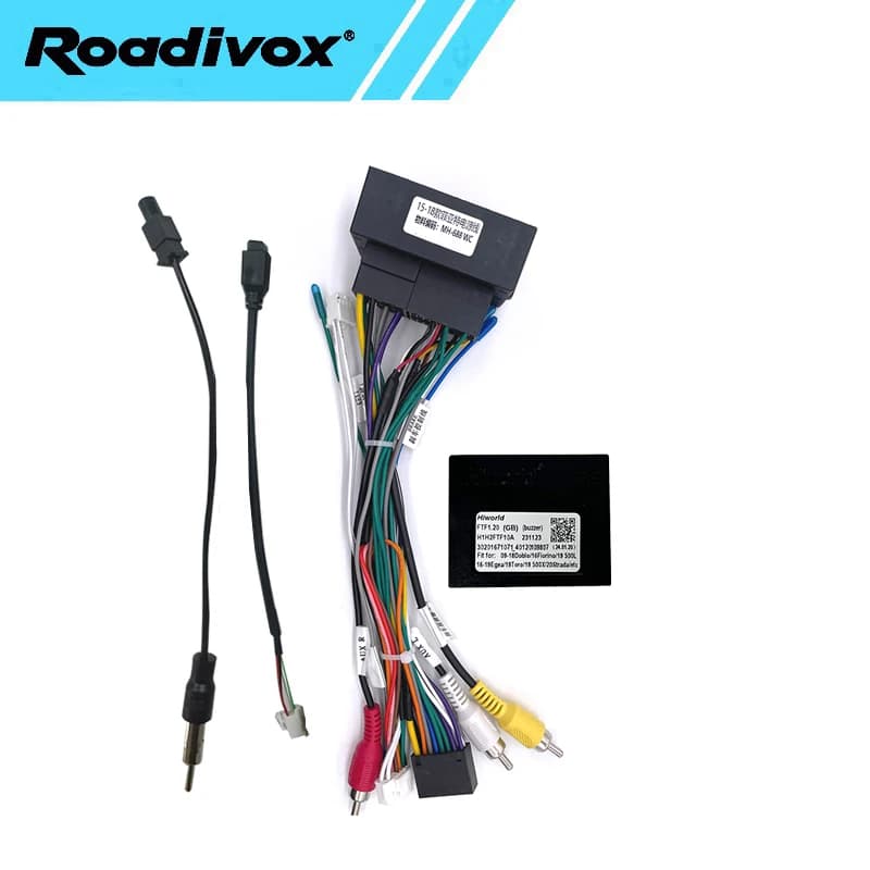 Auto Radio Cablaggio Adattatore di Alimentazione Canbus Per Jeep Renegade Compass Fiat 500X 16pin Android Stereo GPS ISO Connettore del Cavo