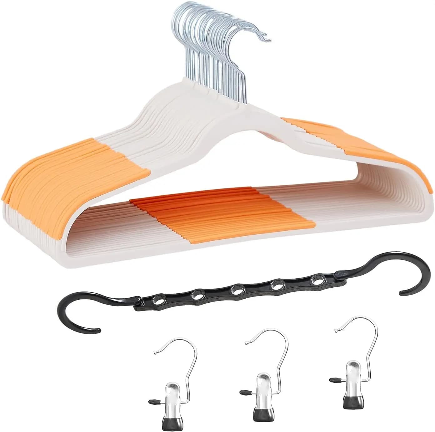 Confezione da 25 appendiabiti resistenti antiscivolo con rotazione a 360° ° Gancio Girevole in Metallo, Organizzatore Salvaspazio per Armadio per Camicie, Cappotti, Pantaloni, Vestiti