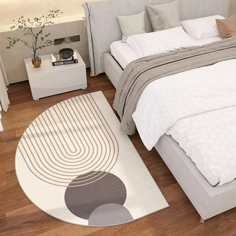 Tappeti d'ingresso di lusso leggero, tappeti antiscivolo per soggiorno e ingresso, decorazione per la casa resistente allo sporco, semicircolari