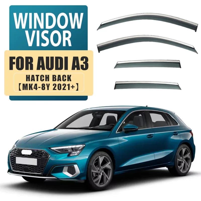 Per Audi A3 Sportback Hatchback 2004-2021+ Deflettori Finestrini Auto Tendine Parasole Antipioggia Accessori