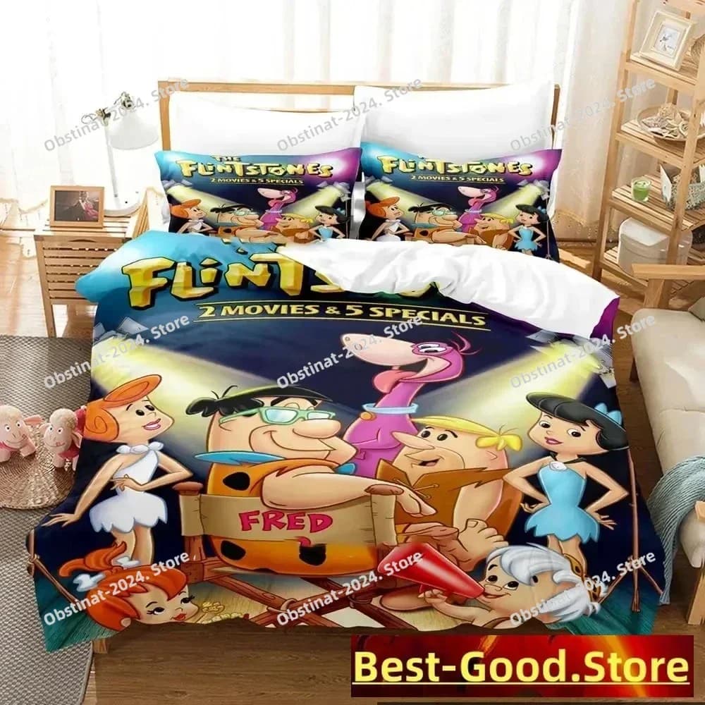 Stampa 3D Flintstoness Cartoon Set di biancheria da letto Ragazzi Ragazze Twin Queen King Size Copripiumino Federa Letto Tessili per la casa per adulti