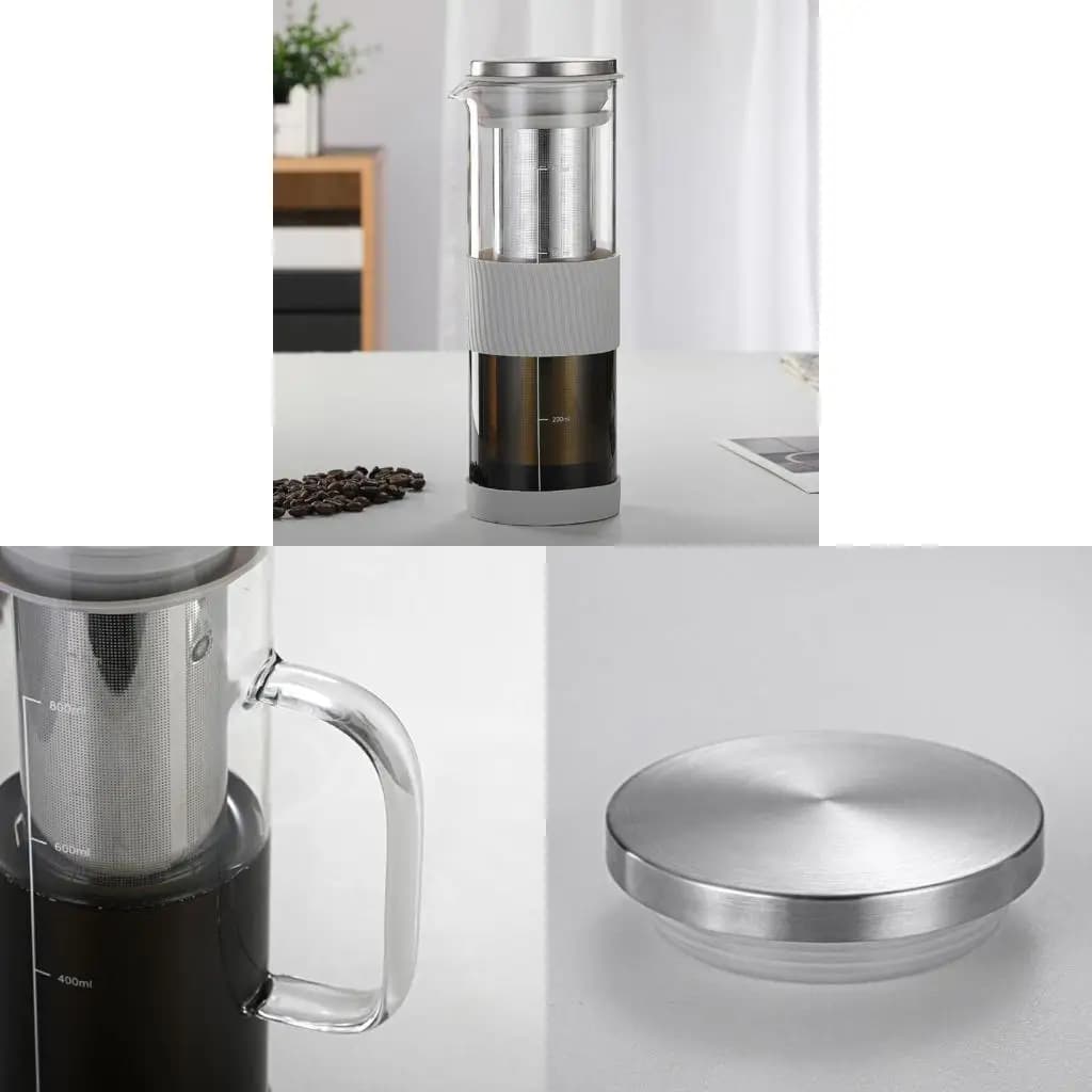 F19B Portable Cold Brew Coffee Machine 800ml Capacity Cold Brew Coffee Pots Heat Resistant Glass Coffee Making Carafes