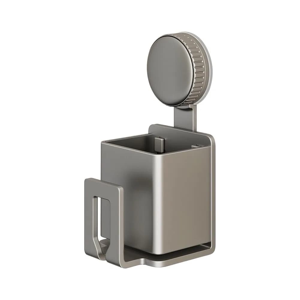Aluminum Toothbrush Holder with Strong Vacuum Seal for Wall Mounting Works with Toothpaste Razors and Care Items