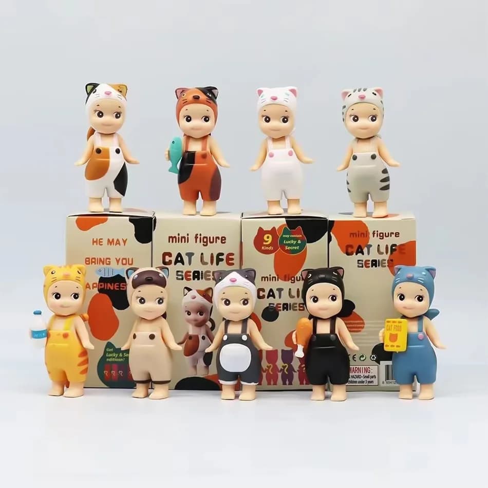 Toys Cat Cats Life Action Figures Ornaments Dolls For Fans Children Christmas Gifts 1Pc Random Send