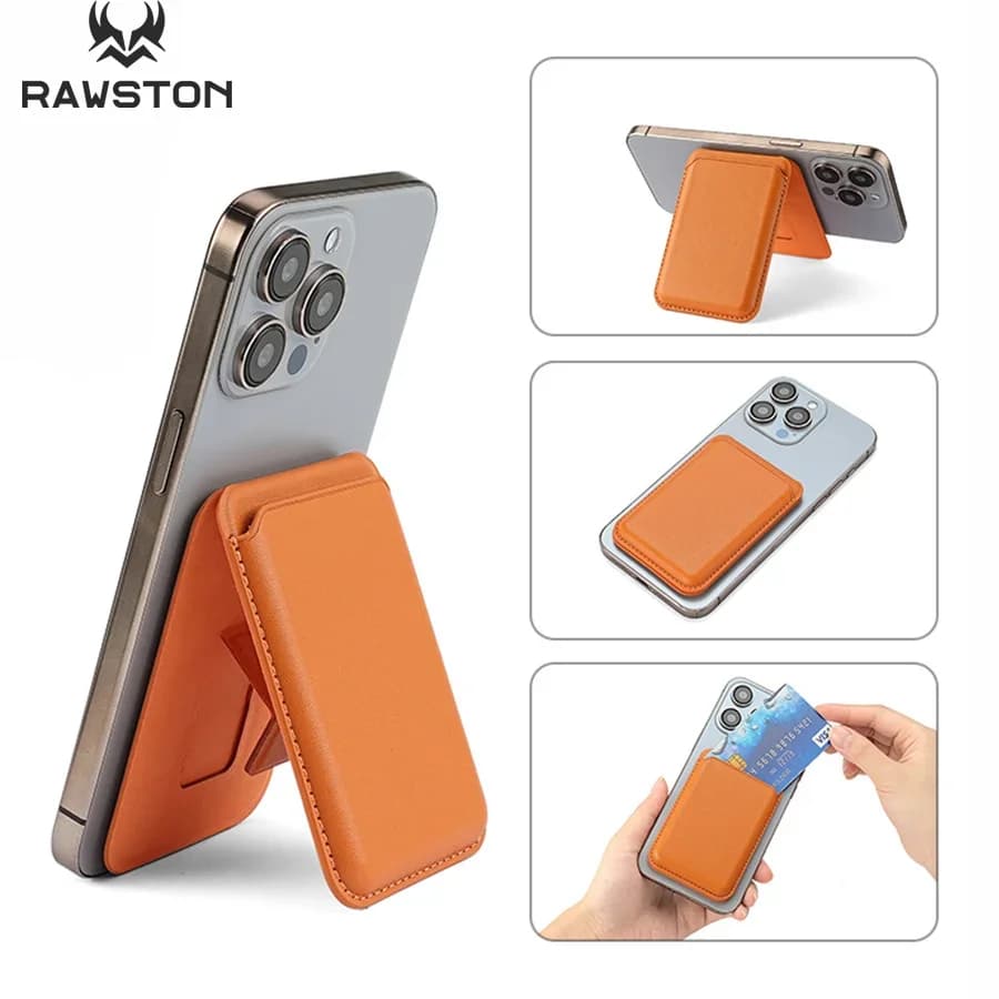 Magnetic leather wallet case with stand for iPhone 17 16 15 14 Pro Max Card holder Galaxy Magsafe Accessories for phone bag cover