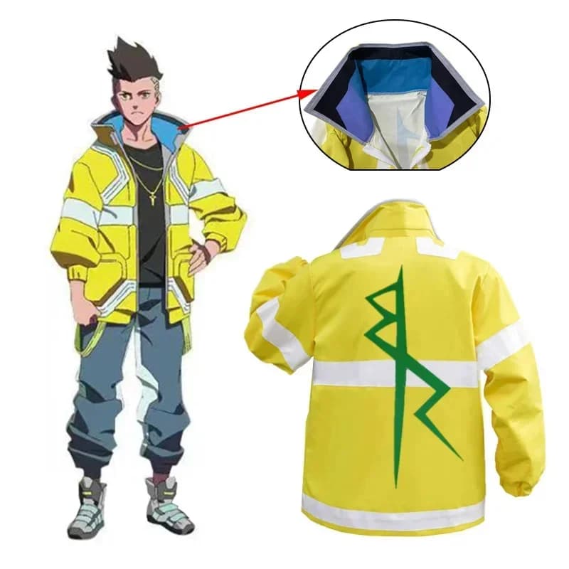 Cosplay Costume Cyberpunk Edgerunners Anime David Martinez Halloween Collect to Korean Hooded jacket Cerniera Adult punk coat
