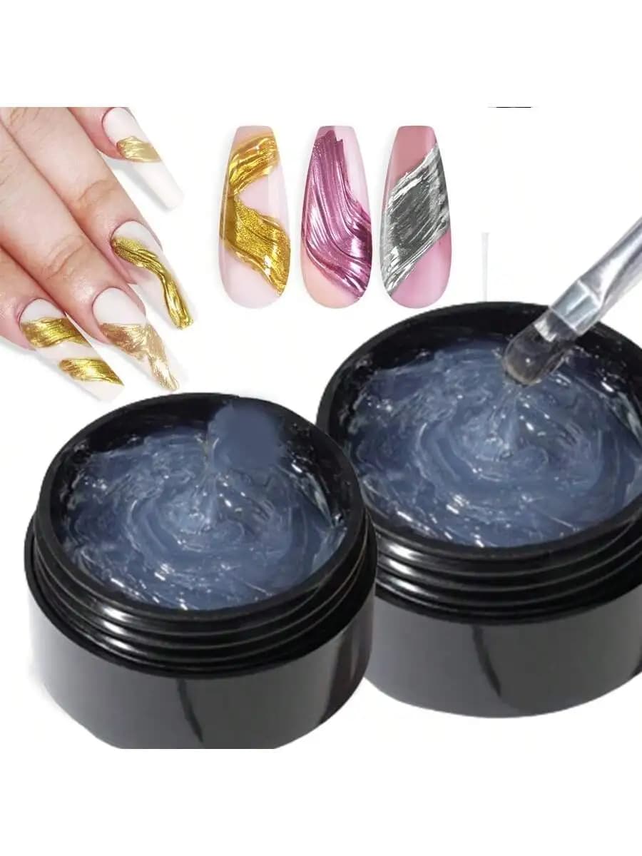 5/15ml 3D Clear Nail Gel and Nail Art Mirror Powder Create metallic three-dimensional nail art 3D Painting Gel