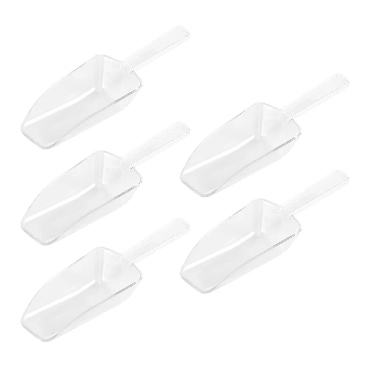 Set di 5 Paletta per Ghiaccio in Plastica Trasparente, Mini Paletta per Matrimoni, Buffet, Caramelle, Dessert, Gelato, Proteine in Polvere