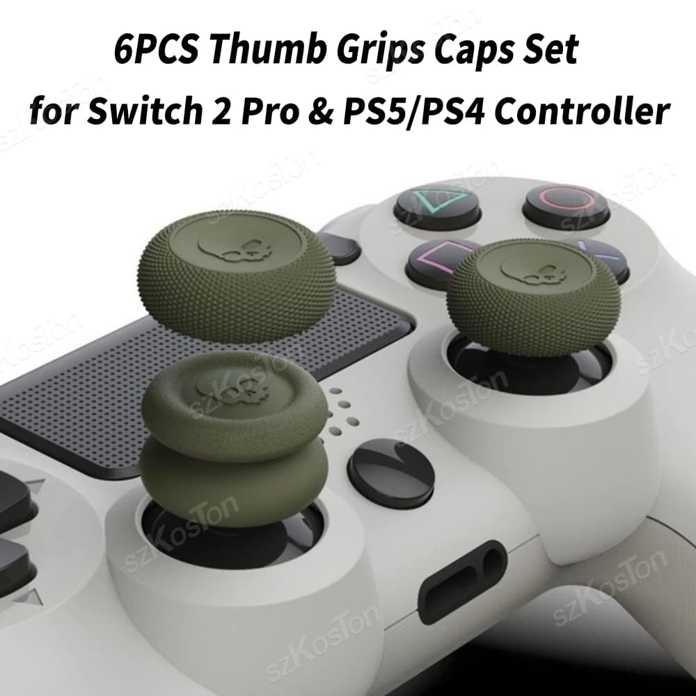 6PCS Thumb Grips Caps Set per Switch 2 Pro/PS5/PS4 Controller Pulsante Stick Copertura Gamepad Joystick Cap Accessori da gioco