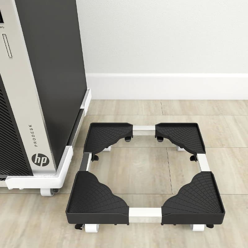 Carrello per Computer Mobile Estensibile con Supporto Regolabile e Ruote Universali per CPU da Ufficio, Design Antiscivolo e Traspirante