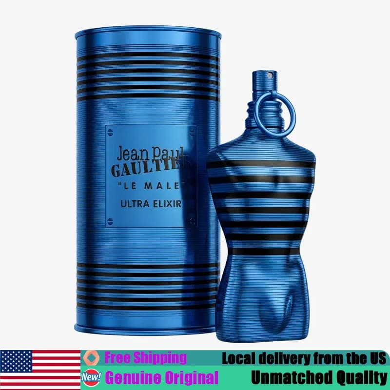 Original French Perfumes Jean Paul Gaultier Le Male Elixir Eau de Parfum Spray 4.2 Ounce Premium Men's Intense Oriental Fougere Parfum Pheromones Cologne 125ml Portable Lasting Lavender Mint Vanilla Benzoin Honey Fragrance for Night Out Dates & Parties