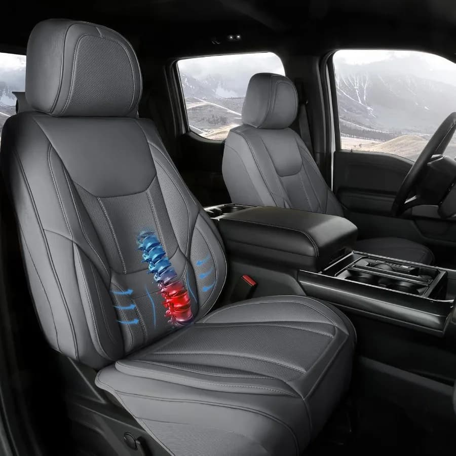 Coprisedili per auto personalizzati progettati per Nissan Frontier Crew Cab 20052021 e King Cab in pelle premium con memory foam antiscivolo e