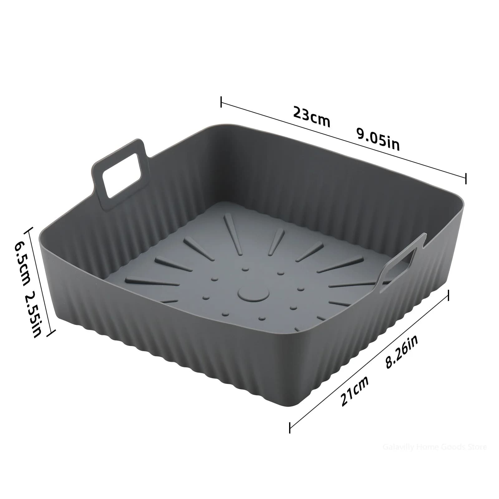 2 Pezzi Rivestimenti in Silicone da 23 cm per Friggitrice ad Aria Cosori/Ninja 6-8QT - Teglia Quadrata Riutilizzabile Senza Olio e Lavabile in Lavastoviglie