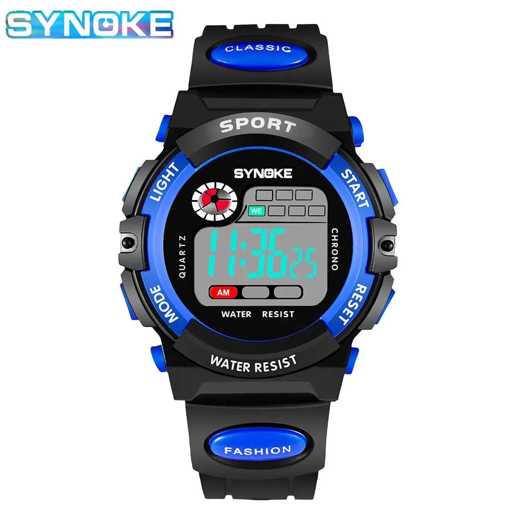 SYNOKE School Kids Watch Digital Sport Waterproof Boy Electronic Shock Resistant Multifunctional Fashion Light