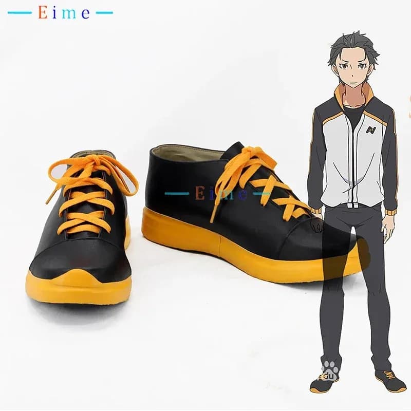 NewNatsuki Subaru PU Scarpe Stivali di Carnevale di Halloween Anime Re: Vita da zero Puntelli Cosplay Custom Made5;c,6's.2;b'8,