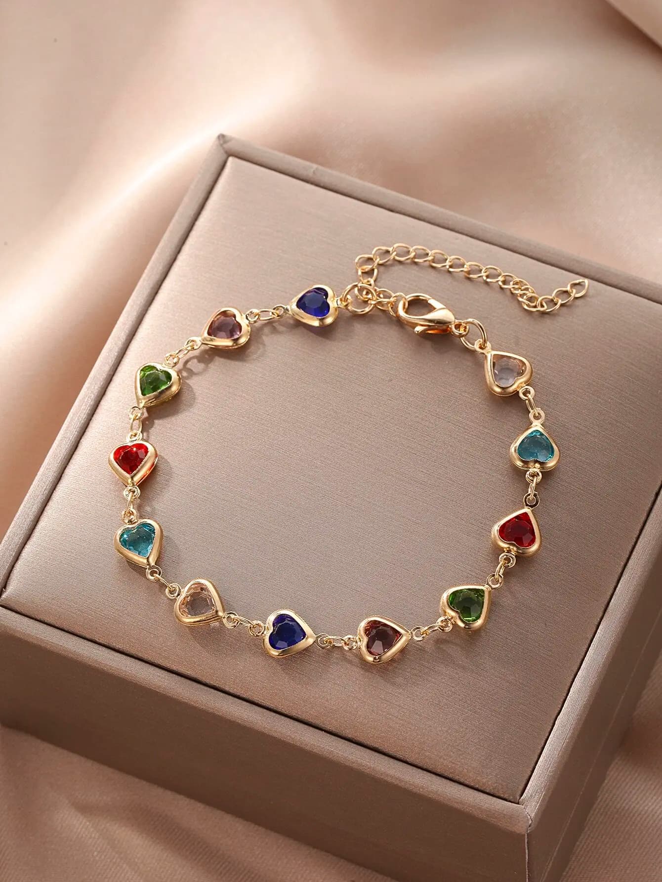 Rhinestone Heart Decor Bracelet Valentines