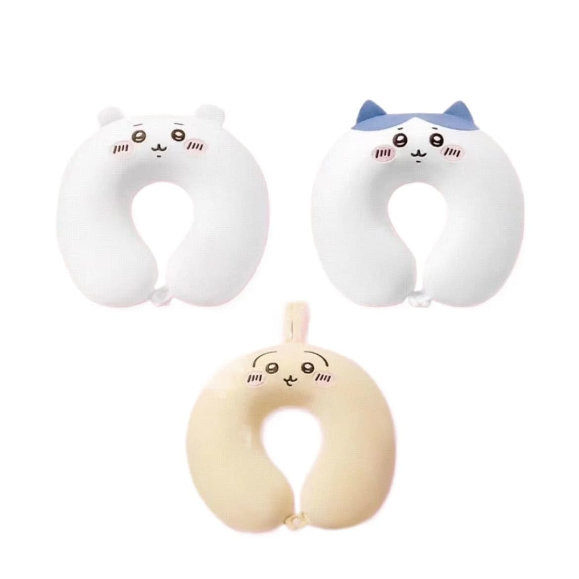 E-STRONG Chiikawa Hachiware Usagi Plush Neck Pillow Cute Travel U Shaped Pillow Kawaii Anime Cosplay Gift Pearl Cotton