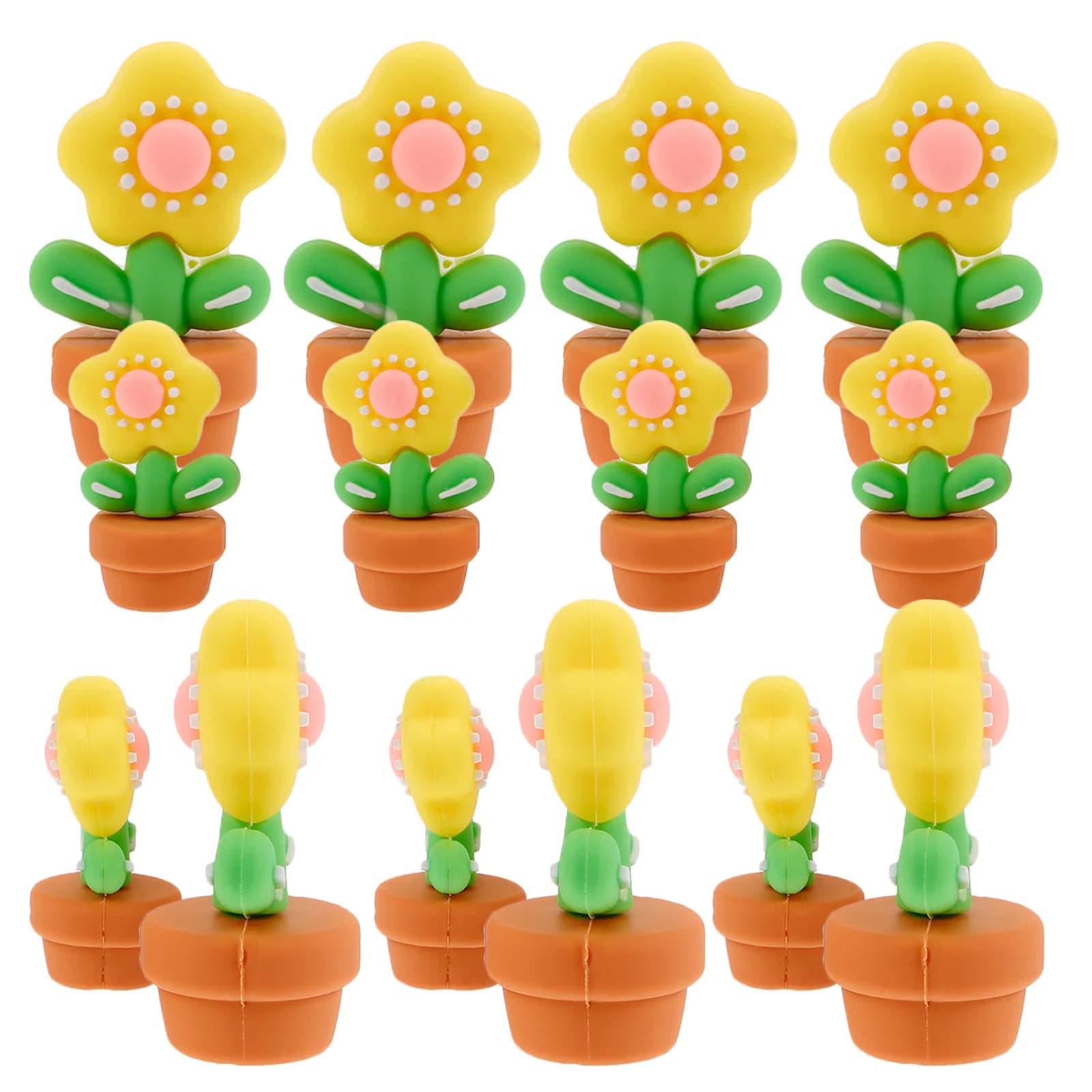 20Pcs Miniature Potted Plants Beige Mini Signs Yellow Tiny Flower Pots for Mini Garden Decor Miniature Plants Indoor