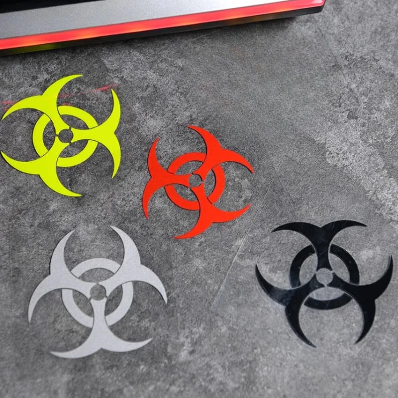 Fantastic motocross stickers with organic risk warning, danger signs decals, motorcycle helmet decoration offroad for bicycle racing fuel tank body