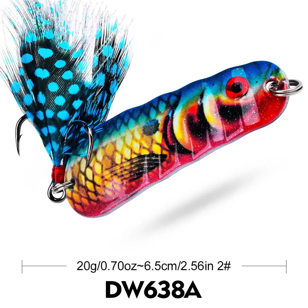 Metal Spoon Lure 6.5cm 20g for Freshwater Saltwater Fishing with Vibration Action Long Cast Capability and #2 Hook