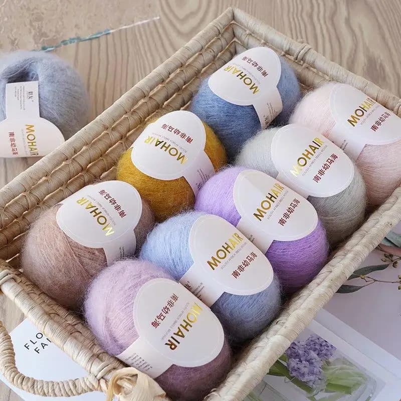25g/rotolo filato Mohair Extra morbido caldo lana per bambini filato all'uncinetto per maglieria a mano maglione scialle sciarpa materiale fai da te forniture