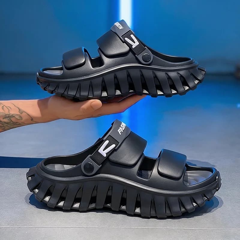 Men's Sports Sandals Summer Outdoor Wear-Resistant Slip-Resistant Beach Shoes Comfortable EVA Material Casual Leisure Sandals