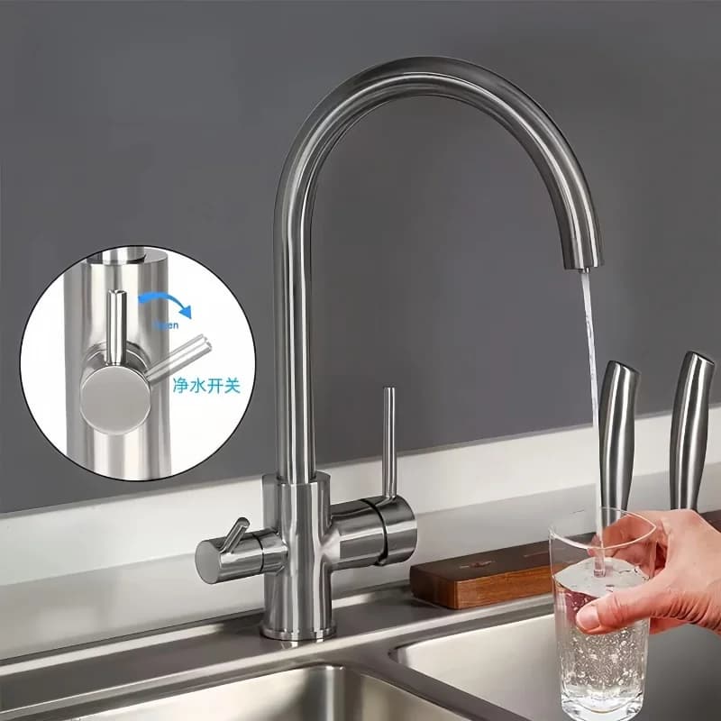 Kitchen Filtered Faucet Gun Grey Pull Out Kitchen Sink Faucet Two Model Stream Sprayer Nozzle Brass Hot Cold Wate Mixer Tap