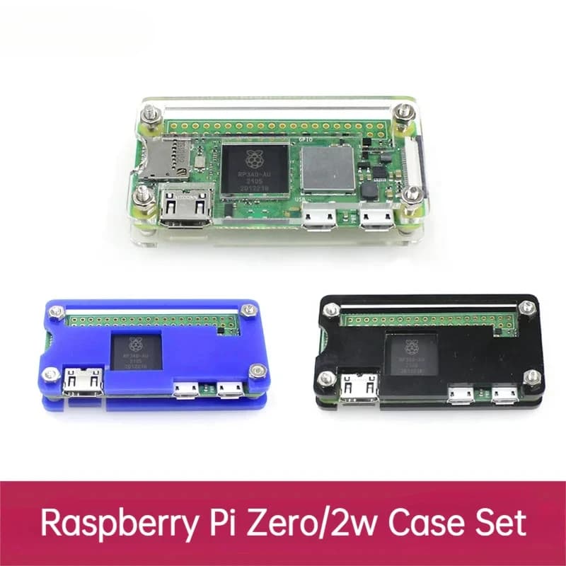 Raspberry Pi Zero W 2W Acrylic Case Heatsink GPIO Header Screwdriver