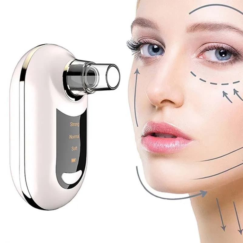 Popolare Mini Rimuovi Punti Neri Ricaricabile 400mAh, Dispositivo per la Pulizia della Pelle con 3 Livelli e 5 Testine, Rimuovi Acne e Punti Bianchi per il Viso