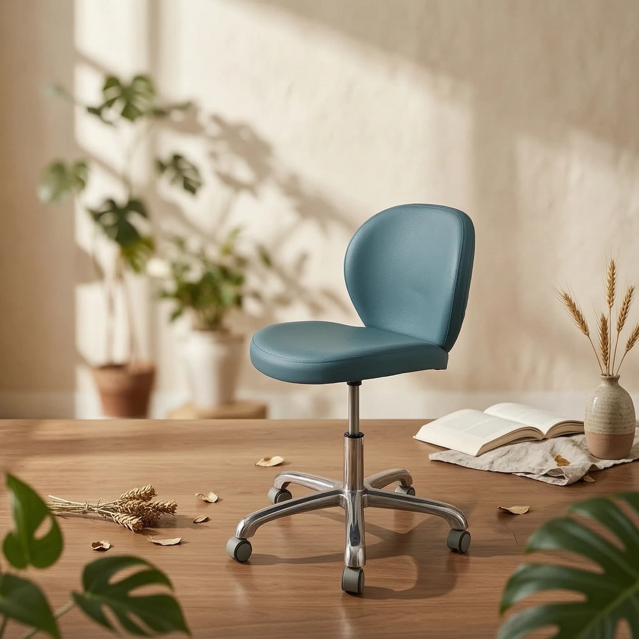 Sedia Girevole Imbottita, Sedia da Ufficio Girevole con Cuscino, Arredamento Moderno per Ufficio, Rivestimento Confortevole