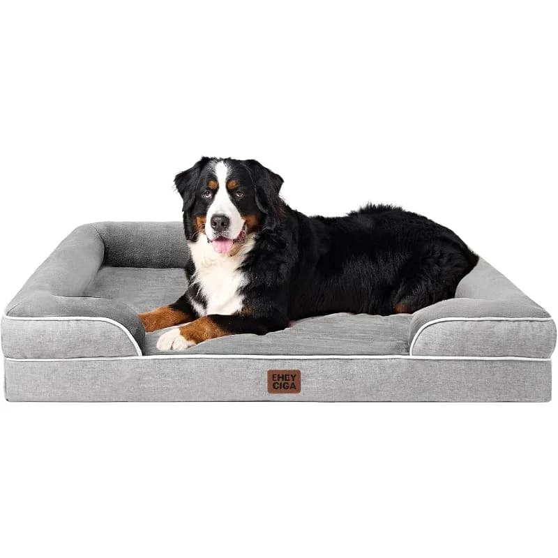 Letti per cani ortopedici per lettino per animali domestici XXL in memory foam extra large e impermeabile con lati, fondo antiscivolo e contenitore per le uova