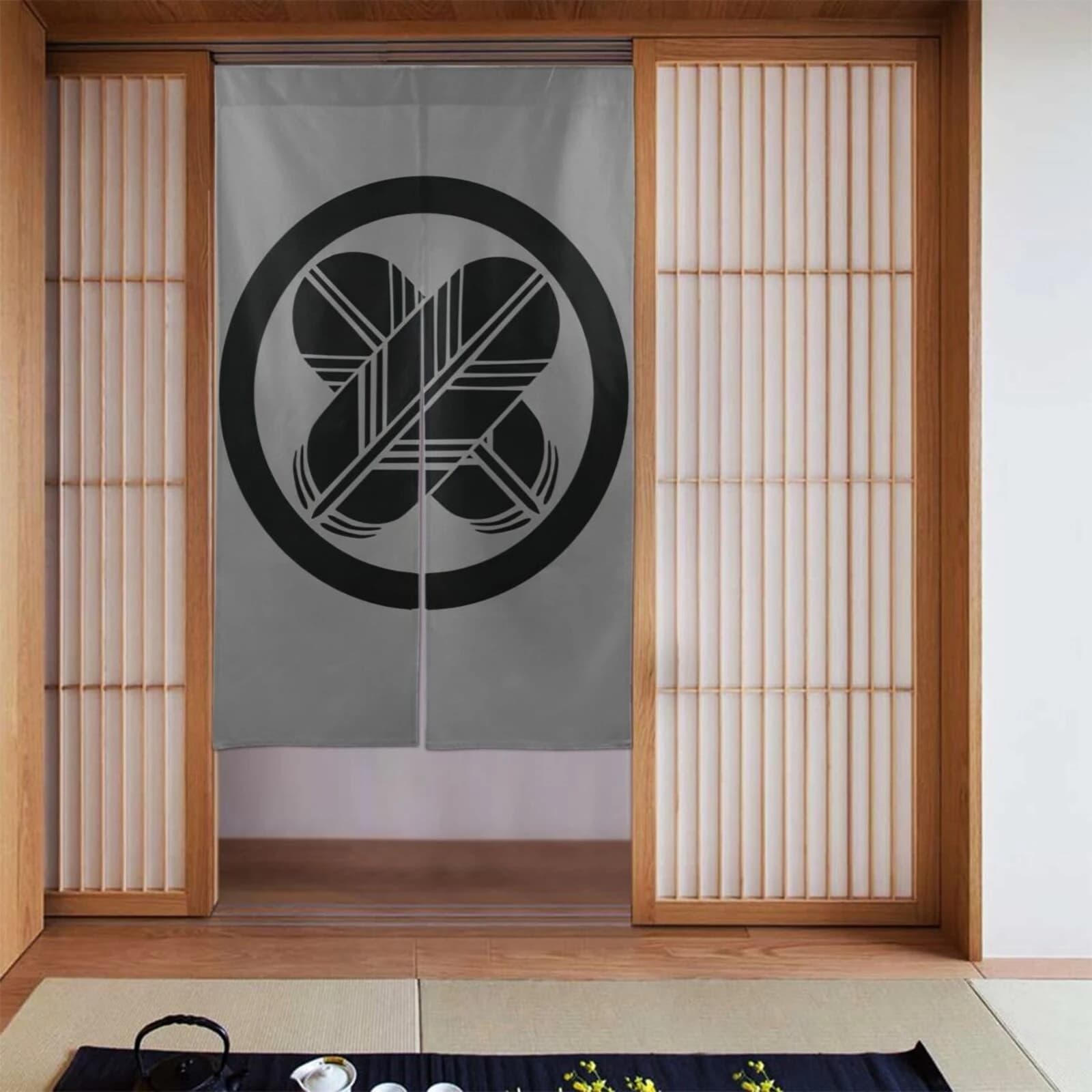 VIKAMA Japanese Feather Door Curtain Japanese Style Half Door Curtain, Noren Curtain for Kitchen Bedroom Entrance, Room