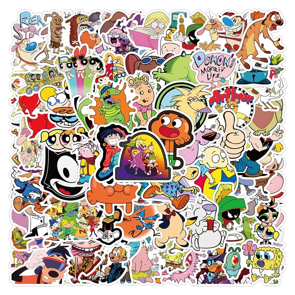 50/100 Pz Anni '90 Classici Collezione Anime Cartoon Adesivi Decorazione Decalcomanie per Notebook Skateboard Casco Graffiti Adesivo Giocattoli