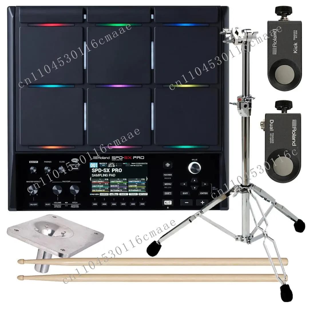 Sampling pad with 32GB built-in memory, with mounting bracket and drum stick