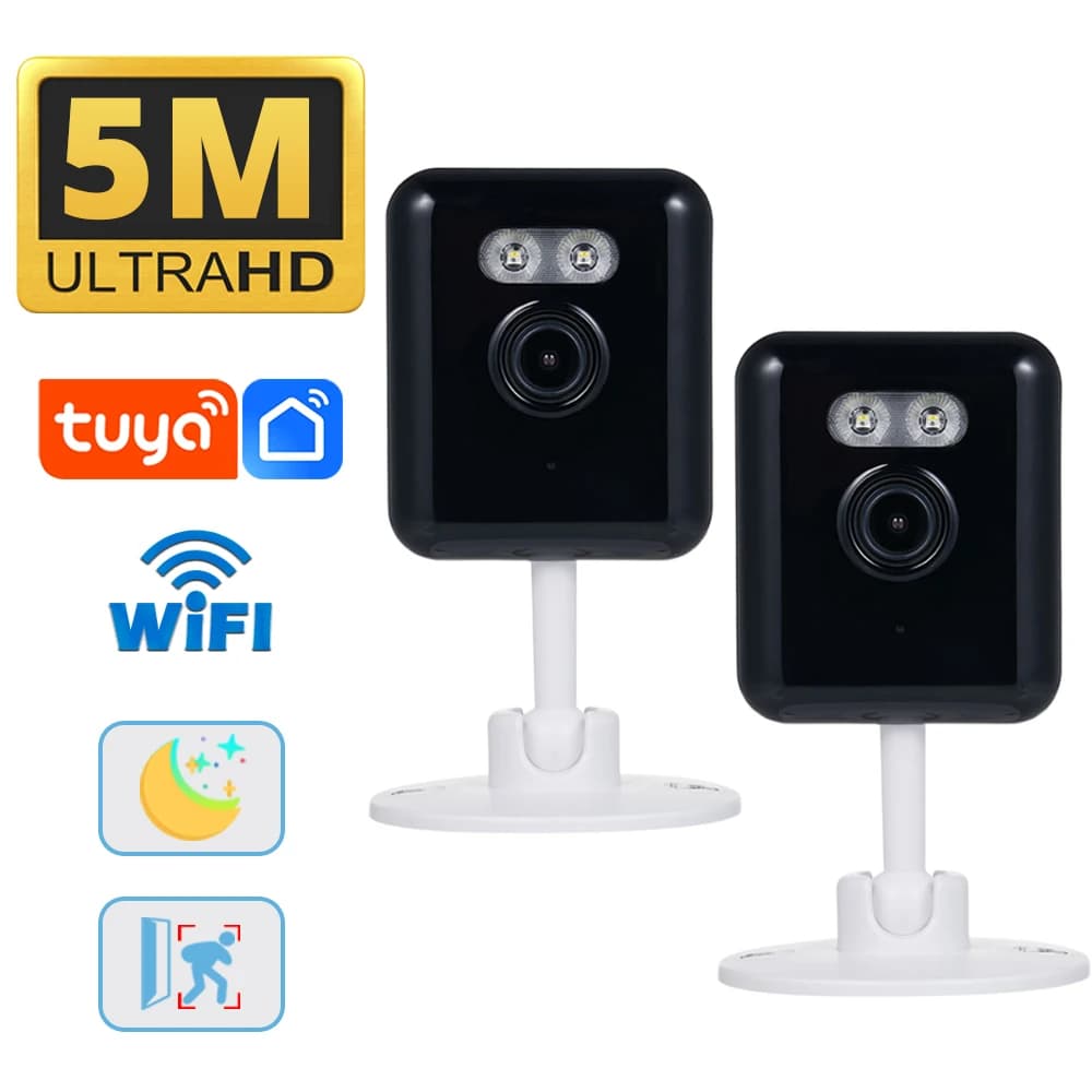 SMART LIFE 5MP Mini Wifi Telecamera Wireless HD Video Sorveglianza Telecamere IP Rilevazione di movimento interno Smart Home Baby Monitor Tuya