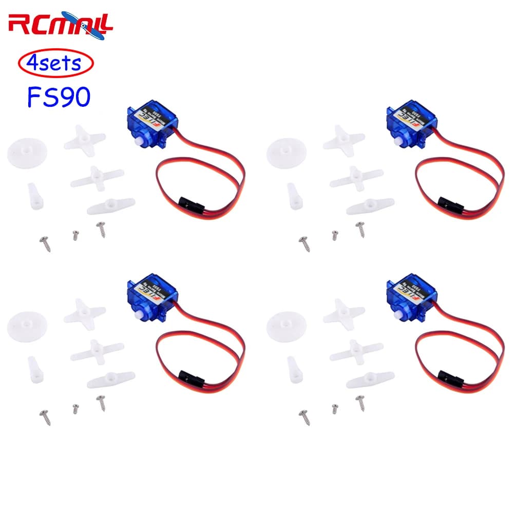 4 set Feetech FS90 9g Micro analog servomotor 120 degrees 4.8V/6V for Arduino Raspberry Pi RC Robot helicopter robotic arm