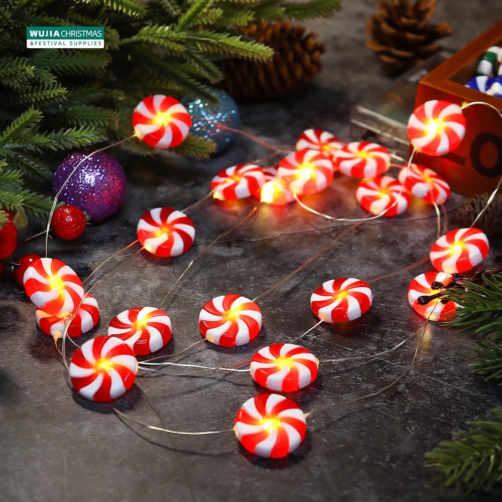 2M/20LED Candy String Lights albero di natale caramelle lampadina Decor per la casa ornamenti di natale festa di nozze regali di capodanno Noel Navidad