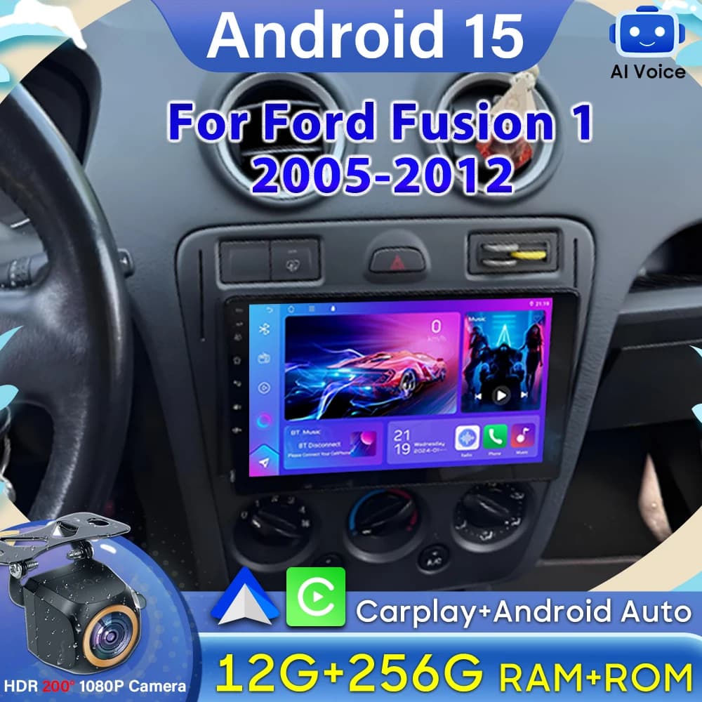 Android 15 Carplay For Ford Fusion 1 2005-2012 GPS Navigation Video Autoradio Car Monitor Intelligent systems for stereo auto No 2din