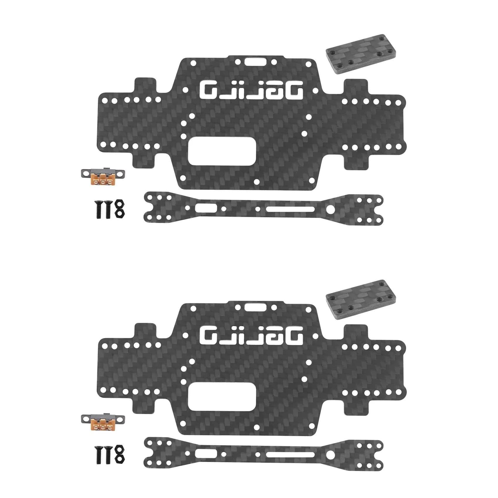 2X Per Wltoys K969 K979 K989 K999 P929 P939 1:28 Aggiornato Telaio In Fibra di Carbonio Auto Fondo Basso Corpo Borsette-[A17I]