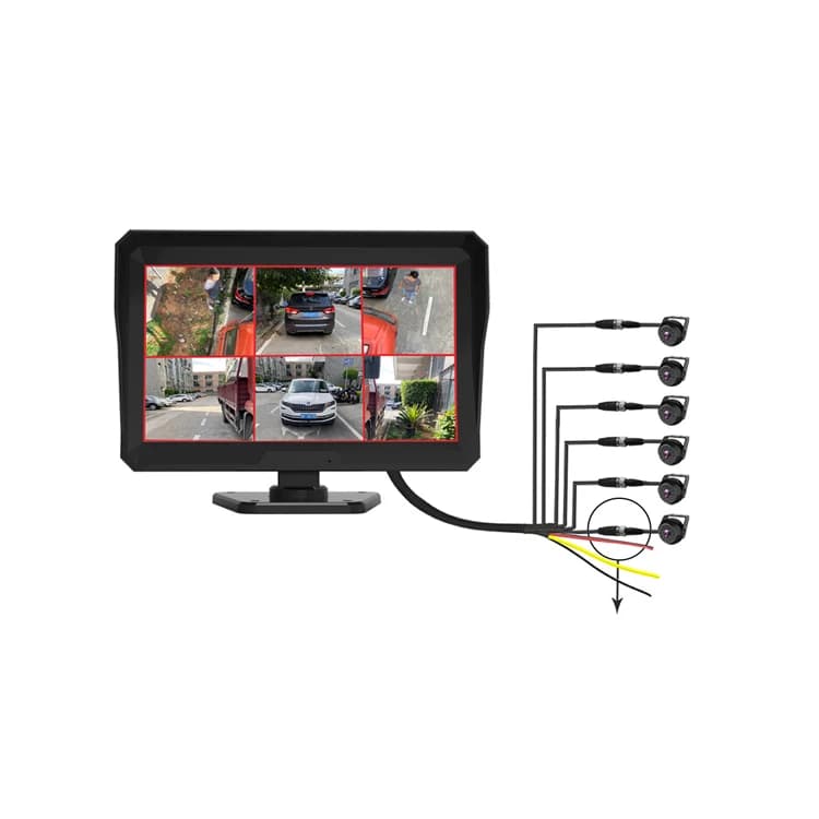 Mirror Retrovisor with Dash Cam IPS 10.1" 4CH 720P, Waterproof IR Retromarcia Camera, ADAS, Warranty 1 Year, Video Recorder for Camper/Autobus