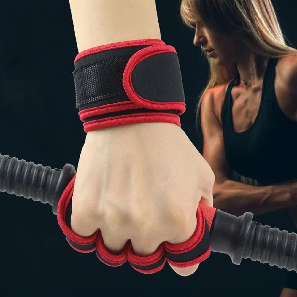 Training Gloves with Wristbands, Silicone Silicon Protector for Palm, Fitness and Weight Lifting Gloves for Women