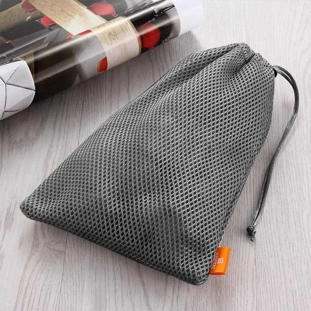 Multi-Functional Drawstring Storage Bag Mesh Drawstring Pocket Phone Data Cable Charger Bag Nylon Earphone Box