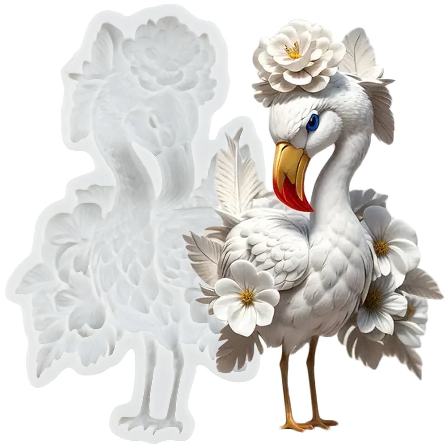 Stampi in silicone per fenicotteri Fiore Strumenti per decorare torte fondente Cupcake Topper Cioccolato Artigianale Pasta di gomma Argilla polimerica