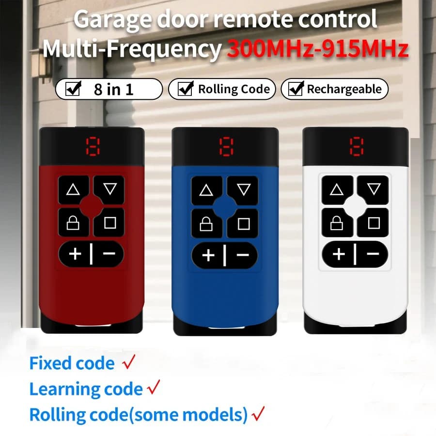 Duplicatore di telecomando per porta del garage 300 MHz-915 MHz Codice multifrequenza Grabber Clone Gate Key Fob Comando Trasmettitore manuale