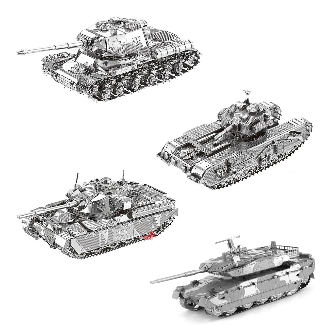 Modellino di carro armato 3D in metallo, puzzle Merkava 4, modello fai da te, taglio laser, puzzle per adulti, giocattoli educativi, decorazione da scrivania