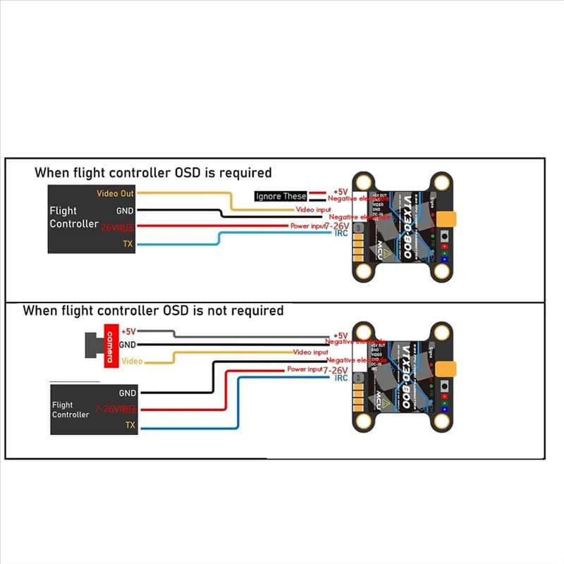 T24C Per JHEMCU VTX30-800 VTX 5.8G 800MW 40CH IRC FPV VTX Trasmettitore 2-6S Per FPV Drone