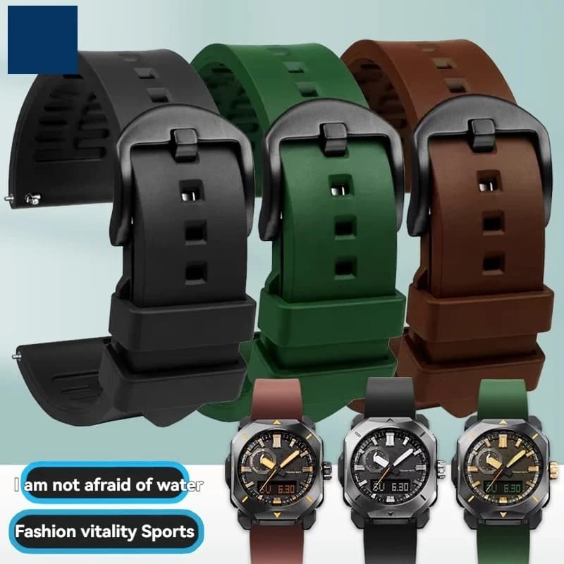 Premium-Grade Fluorine Rubber Watch Strap 23mm For Casio PRW-6900/6800/3400 PRJ-B001 Series Men's Quick Release Watchband