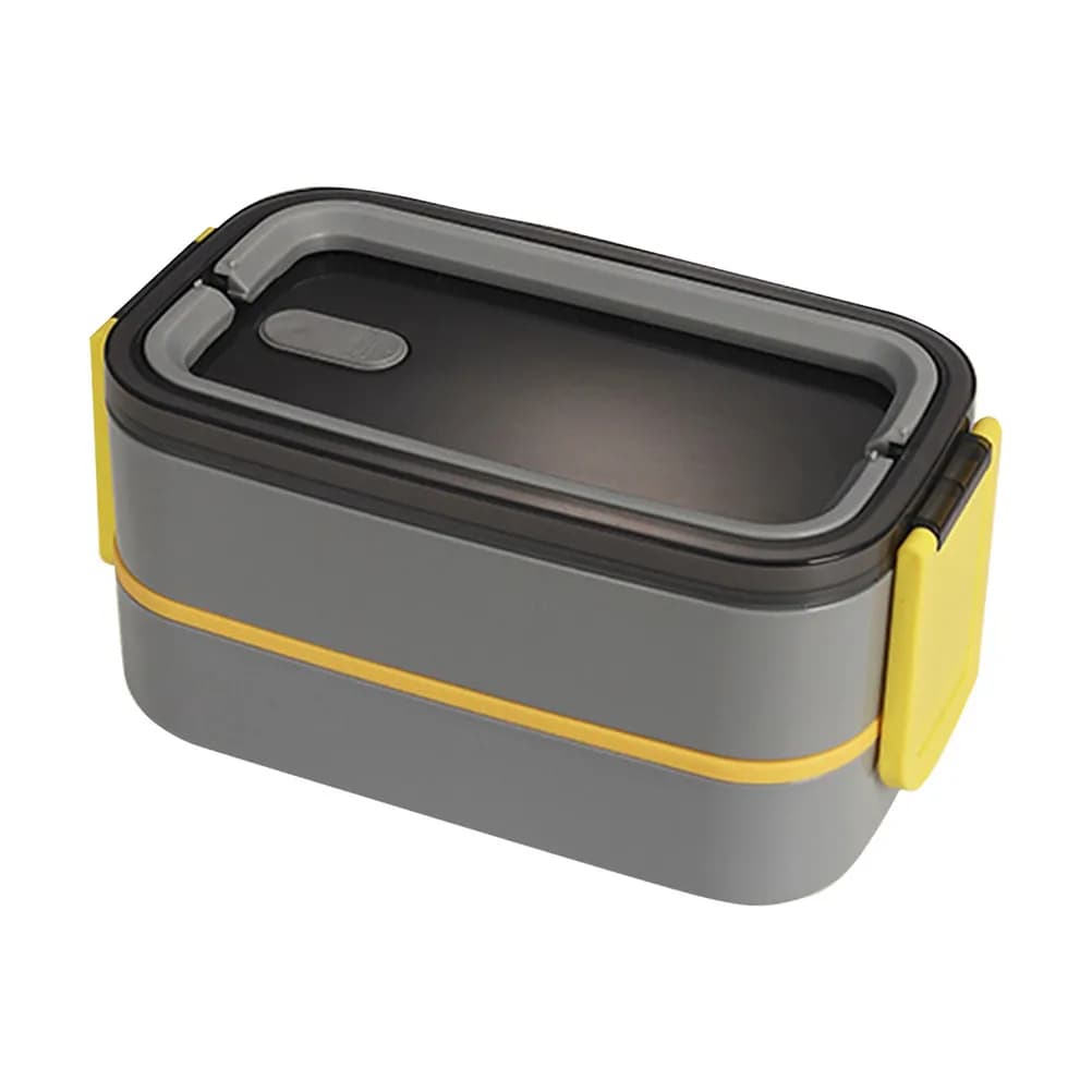 Contenitore per il pranzo impilabile a doppio strato, diviso in 1 scomparto, adatto al microonde, per studenti e lavoratori, in stile giapponese, per la preparazione dei pasti